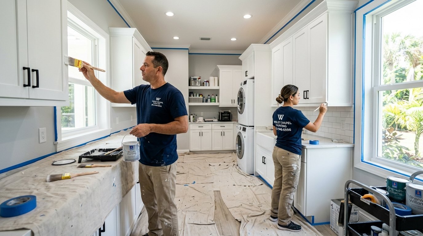 Careful interior painting preparation