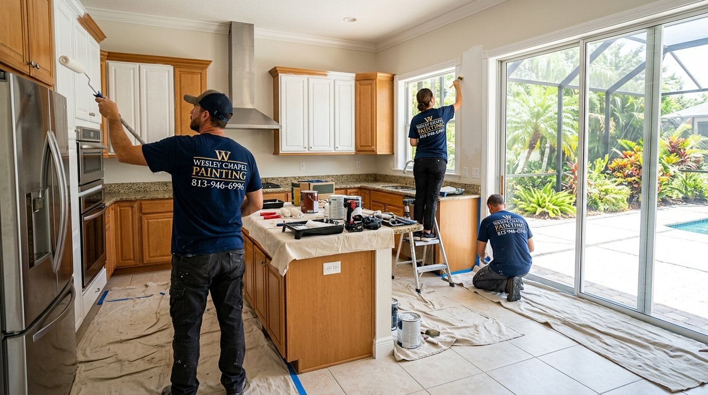 Grease Stained Kitchen Walls in Wesley Chapel, Florida