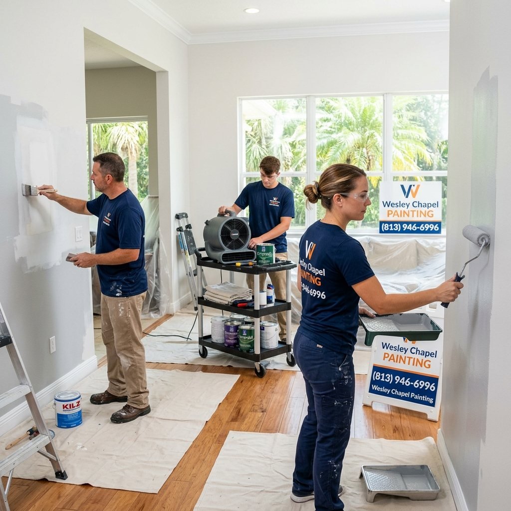 Soot Damaged Interior Paint in Wesley Chapel, Florida