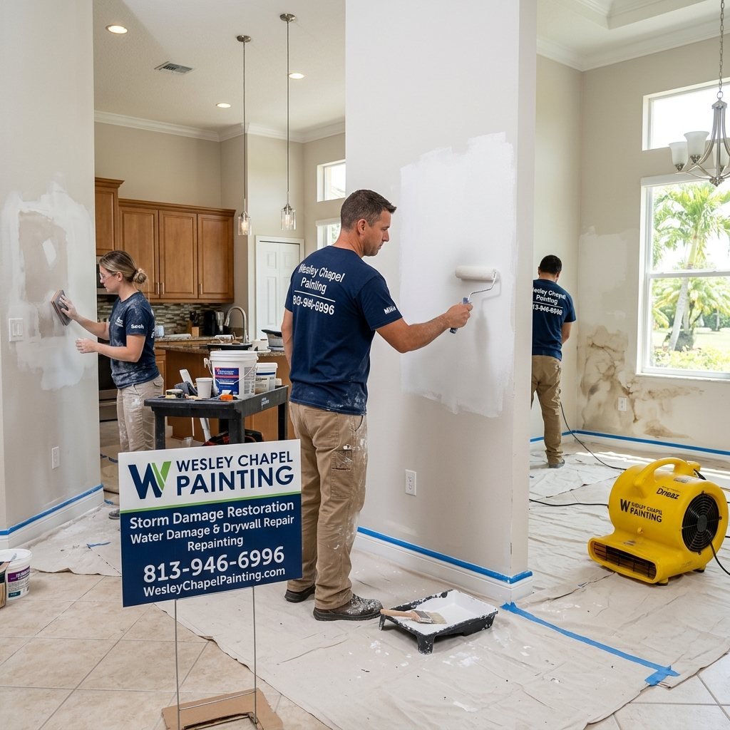 Paint Damage After Plumbing Leak in Wesley Chapel, Florida