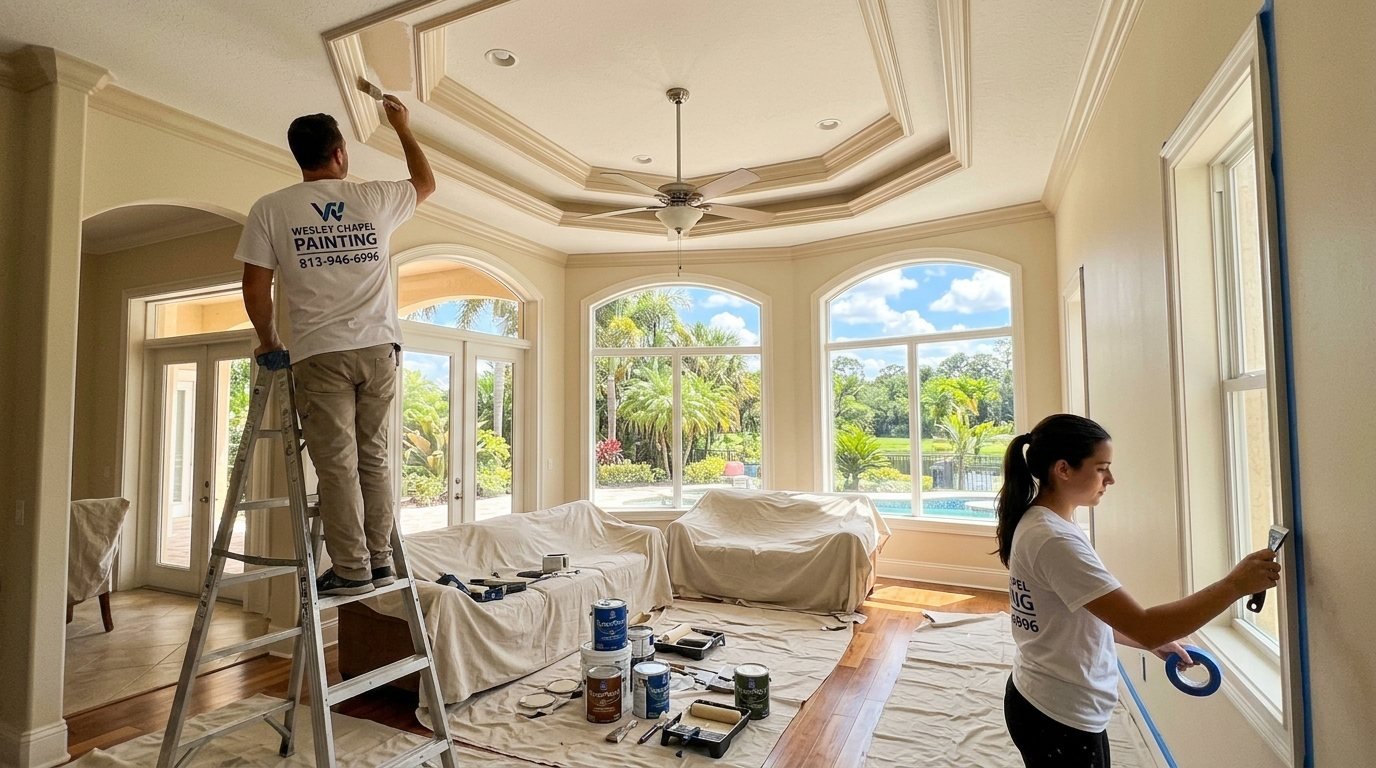Interior painting crew at work